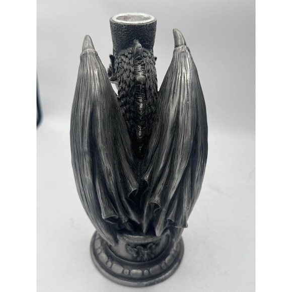 Medieval Dragon Candle Holder (1" Diameter Post Candle) 8"H. X 4" L. - Picture 3 of 6